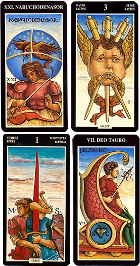 sample cards from the sola busca tarot deck