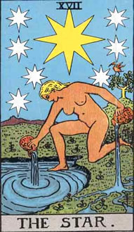 The Star Major Arcana Tarot Card from Rider Waite Tarot Deck