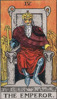 The Emperor Major Arcana Tarot Card from Rider Waite Tarot Deck