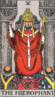 The Hierophant Major Arcana Tarot Card from Rider Waite Tarot Deck