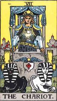 The Chariot Major Arcana Tarot Card from Rider Waite Tarot Deck